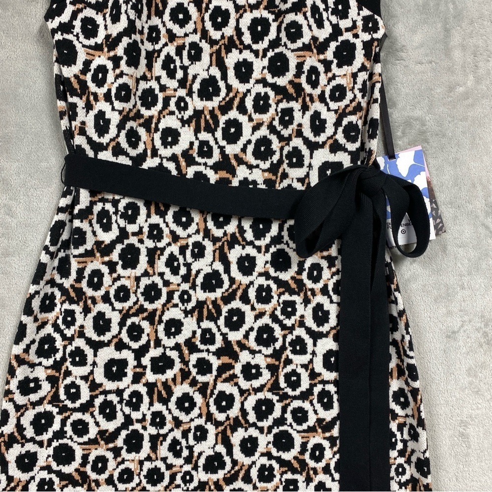 NEW Diane Von Furstenberg Target Poppy Print Halter Tie Knit Midi Dress Size M - Picture 3 of 8